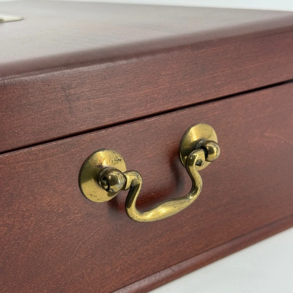 Eureka Mfg Co Flatware Chest Brown Solid Wood Reed Barton 623 Drawer